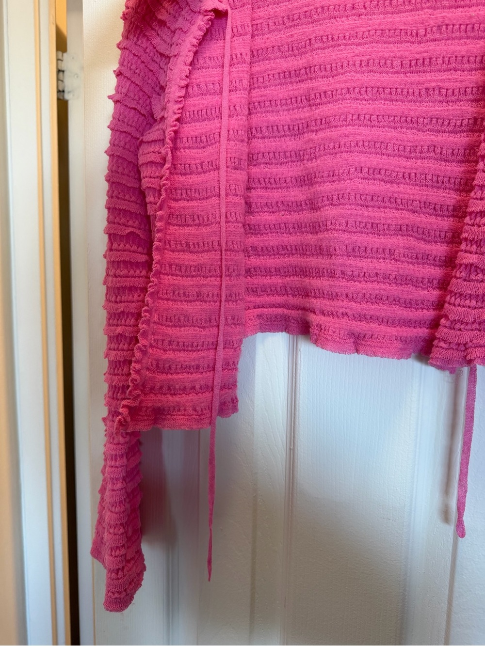 LoveShackFancy Pink Ruffle Cardigan - Picture 3 of 4